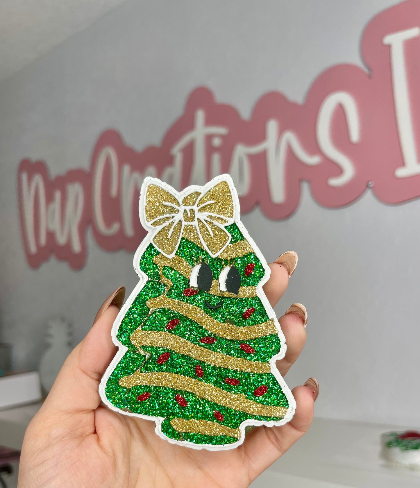 Christmas tree (glitter) freshie