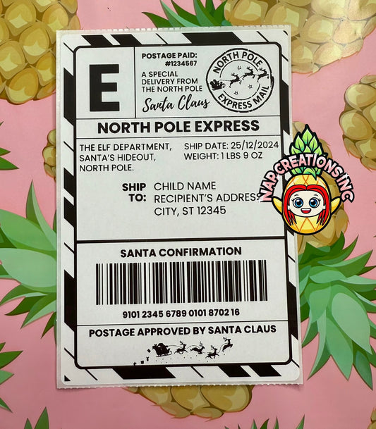 Custom North Pole Express label